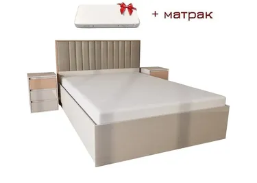 Спалня с нощни шкафчета AZURE + матрак 160x200 кашмир гланц - тоскано мат